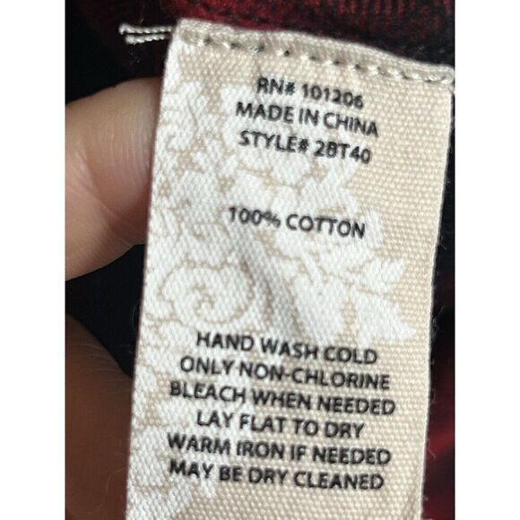 Soft Surroundings LG Manchester Tunic Red Black Buffalo Plaid Full Zip Shacket. - Picture 8 of 8